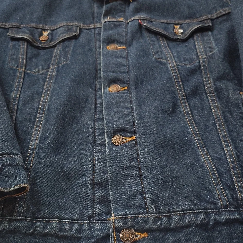 VINTAGE LEVI STRAUSS & CO. MENS WOOL LINED JEAN JACKET - Picture 4 of 16
